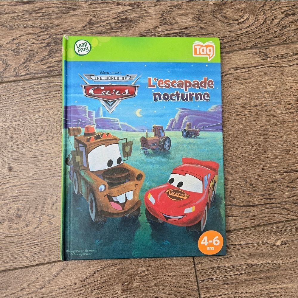 *free Leapfrog Tag French Le'scapade Nocturne Disney Pixar Cars Book -